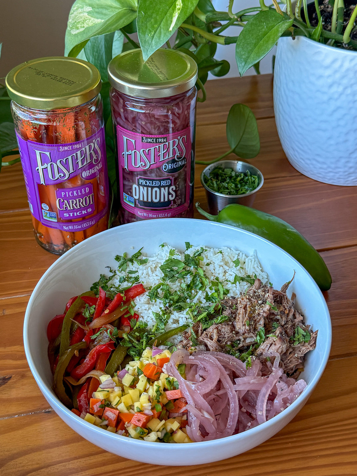 Slow Cooker Pickled Beef Bowls